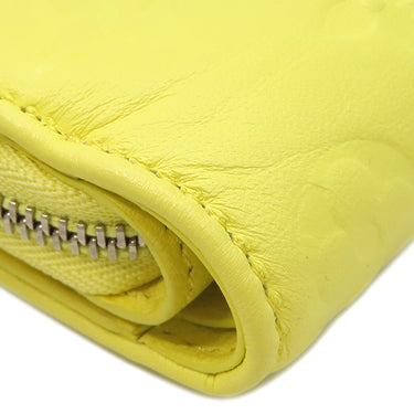 ルイヴィトン LOUIS VUITTON ポルトフォイユ ルー M81599 スマイリーイエロー ラムスキン 二つ折り財布 シルバー金具 ミニ財布 黄色 クッサン