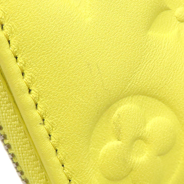 ルイヴィトン LOUIS VUITTON ポルトフォイユ ルー M81599 スマイリーイエロー ラムスキン 二つ折り財布 シルバー金具 ミニ財布 黄色 クッサン