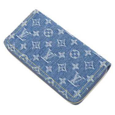 ルイヴィトン LOUIS VUITTON ジッピーウォレット M82958 ブルー モノグラムデニム 長財布 ゴールド金具 LV リミックス ラウンドファスナー