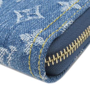 ルイヴィトン LOUIS VUITTON ジッピーウォレット M82958 ブルー モノグラムデニム 長財布 ゴールド金具 LV リミックス ラウンドファスナー