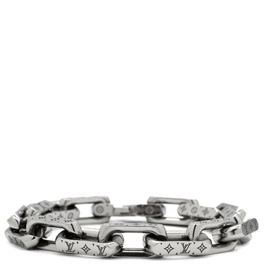 ルイヴィトン LOUIS VUITTON チェーン モノグラム M00309 シルバー メタル ブレスレット モノグラムパターン