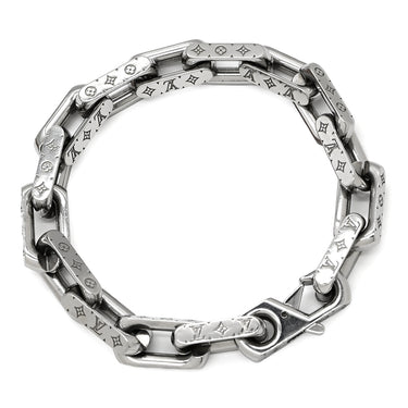 ルイヴィトン LOUIS VUITTON チェーン モノグラム M00309 シルバー メタル ブレスレット モノグラムパターン