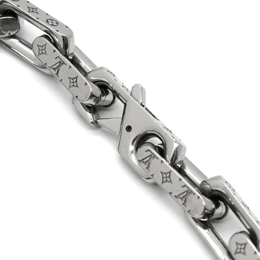 ルイヴィトン LOUIS VUITTON チェーン モノグラム M00309 シルバー メタル ブレスレット モノグラムパターン