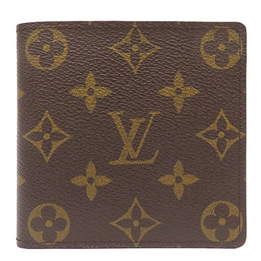 ルイヴィトン LOUIS VUITTON ポルトフォイユ マルコ M61675 モノグラム モノグラムキャンバス 二つ折り財布 ゴールド金具 茶 コンパクトウォレット