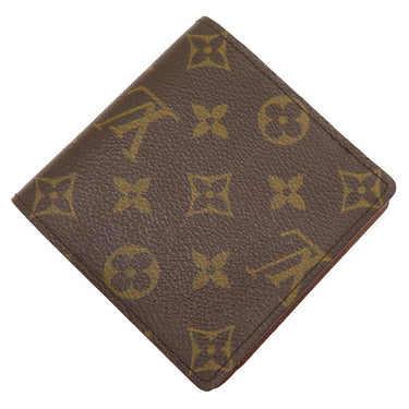 ルイヴィトン LOUIS VUITTON ポルトフォイユ マルコ M61675 モノグラム モノグラムキャンバス 二つ折り財布 ゴールド金具 茶 コンパクトウォレット