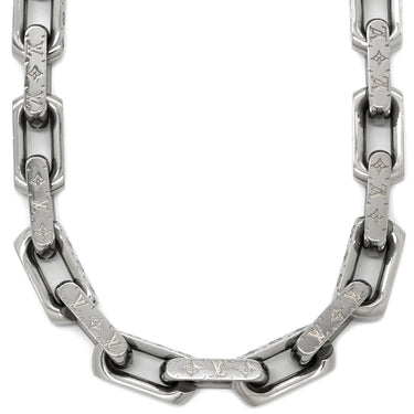 ルイヴィトン LOUIS VUITTON チェーン モノグラム M00307 シルバー メタル ネックレス モノグラムパターン