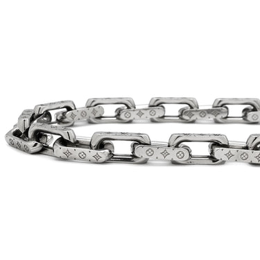 ルイヴィトン LOUIS VUITTON チェーン モノグラム M00307 シルバー メタル ネックレス モノグラムパターン
