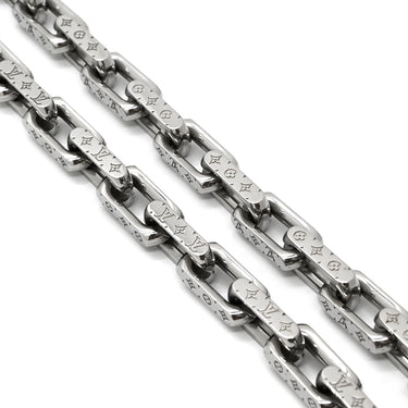 ルイヴィトン LOUIS VUITTON チェーン モノグラム M00307 シルバー メタル ネックレス モノグラムパターン