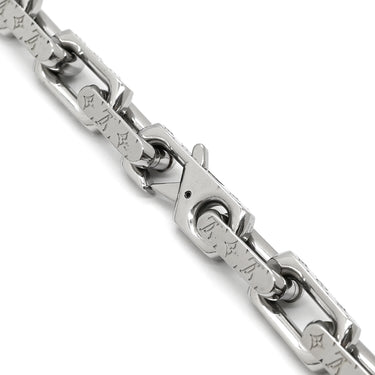 ルイヴィトン LOUIS VUITTON チェーン モノグラム M00307 シルバー メタル ネックレス モノグラムパターン