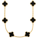 ヴァンクリーフアーペル Van Cleef & Arpels ヴィンテージ アルハンブラ 10モチーフ VCARA42700 ブラック×イエローゴールド K18YG オニキス ネックレス 黒 18K 750YG オニキス