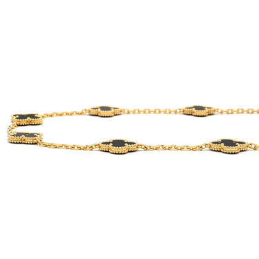 ヴァンクリーフアーペル Van Cleef & Arpels ヴィンテージ アルハンブラ 10モチーフ VCARA42700 ブラック×イエローゴールド K18YG オニキス ネックレス 黒 18K 750YG オニキス