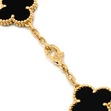 ヴァンクリーフアーペル Van Cleef & Arpels ヴィンテージ アルハンブラ 10モチーフ VCARA42700 ブラック×イエローゴールド K18YG オニキス ネックレス 黒 18K 750YG オニキス