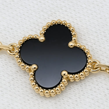 ヴァンクリーフアーペル Van Cleef & Arpels ヴィンテージ アルハンブラ 10モチーフ VCARA42700 ブラック×イエローゴールド K18YG オニキス ネックレス 黒 18K 750YG オニキス
