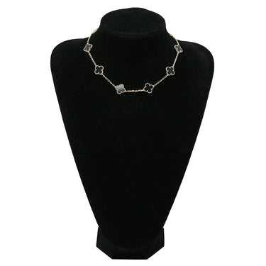 ヴァンクリーフアーペル Van Cleef & Arpels ヴィンテージ アルハンブラ 10モチーフ VCARA42700 ブラック×イエローゴールド K18YG オニキス ネックレス 黒 18K 750YG オニキス