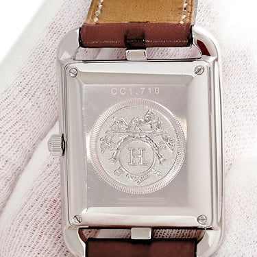 腕時計 エルメス HERMES ケープコッド ドゥブルトゥール CC1.710 自動巻き レディース スクエア アラビア デイト