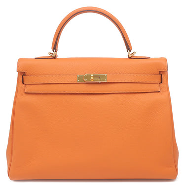 エルメス HERMES ケリー35 内縫い オレンジ トリヨンクレマンス 2WAYバッグ ゴールド金具 ハンドバッグ ショルダー