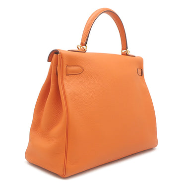 エルメス HERMES ケリー35 内縫い オレンジ トリヨンクレマンス 2WAYバッグ ゴールド金具 ハンドバッグ ショルダー