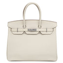 エルメス HERMES バーキン35 ベトン トゴ ハンドバッグ シルバー金具 オフホワイト