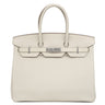 エルメス HERMES バーキン35 ベトン トゴ ハンドバッグ シルバー金具 オフホワイト