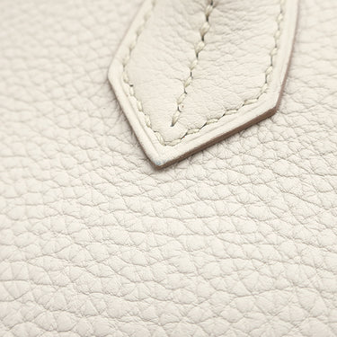エルメス HERMES バーキン35 ベトン トゴ ハンドバッグ シルバー金具 オフホワイト