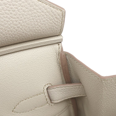 エルメス HERMES バーキン35 ベトン トゴ ハンドバッグ シルバー金具 オフホワイト