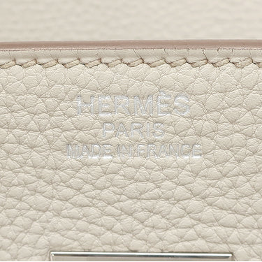 エルメス HERMES バーキン35 ベトン トゴ ハンドバッグ シルバー金具 オフホワイト