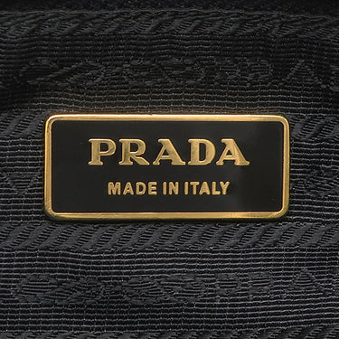 プラダ PRADA ロゴプレート 2WAY バッグ NERO ナイロン レザー 2WAYバッグ ゴールド金具 黒 ハンドバッグ ショルダー テスート