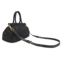 プラダ PRADA ロゴプレート 2WAY バッグ NERO ナイロン レザー 2WAYバッグ ゴールド金具 黒 ハンドバッグ ショルダー テスート