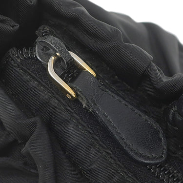 プラダ PRADA ロゴプレート 2WAY バッグ NERO ナイロン レザー 2WAYバッグ ゴールド金具 黒 ハンドバッグ ショルダー テスート
