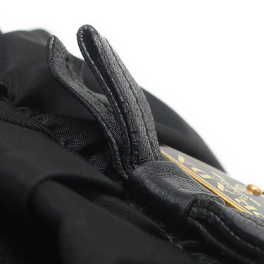 プラダ PRADA ロゴプレート 2WAY バッグ NERO ナイロン レザー 2WAYバッグ ゴールド金具 黒 ハンドバッグ ショルダー テスート