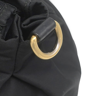 プラダ PRADA ロゴプレート 2WAY バッグ NERO ナイロン レザー 2WAYバッグ ゴールド金具 黒 ハンドバッグ ショルダー テスート