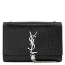 サンローラン SAINT LAURENT ケイト タッセル チェーンショルダー ブラック レザー ショルダーバッグ シルバー金具 モノグラム カサンドラ 黒 型押し