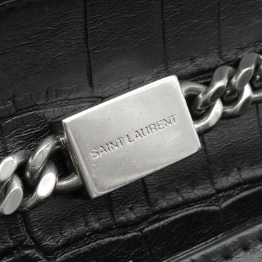 サンローラン SAINT LAURENT ケイト タッセル チェーンショルダー ブラック レザー ショルダーバッグ シルバー金具 モノグラム カサンドラ 黒 型押し