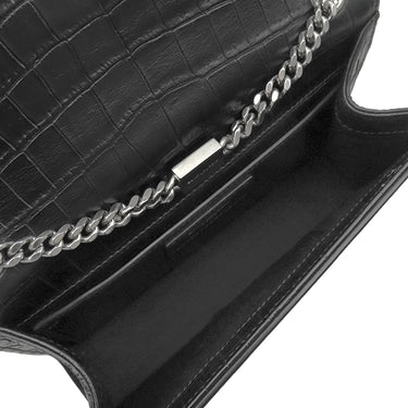 サンローラン SAINT LAURENT ケイト タッセル チェーンショルダー ブラック レザー ショルダーバッグ シルバー金具 モノグラム カサンドラ 黒 型押し