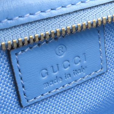 グッチ GUCCI GGキャンバス ムーンサイド ミニ 786035 ライトブルー GGキャンバス レザー ショルダーバッグ ゴールド金具 ワンショルダー