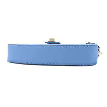 グッチ GUCCI GGキャンバス ムーンサイド ミニ 786035 ライトブルー GGキャンバス レザー ショルダーバッグ ゴールド金具 ワンショルダー