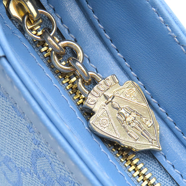 グッチ GUCCI GGキャンバス ムーンサイド ミニ 786035 ライトブルー GGキャンバス レザー ショルダーバッグ ゴールド金具 ワンショルダー