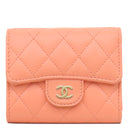 シャネル CHANEL マトラッセ スモールウォレット AP0229 ピンク レザー 三つ折り財布 ゴールド金具 ココマーク ミニ財布