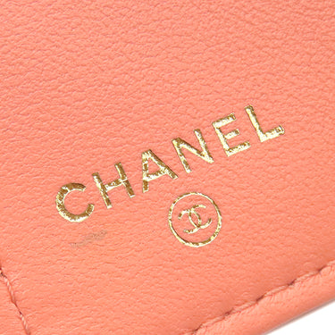 シャネル CHANEL マトラッセ スモールウォレット AP0229 ピンク レザー 三つ折り財布 ゴールド金具 ココマーク ミニ財布
