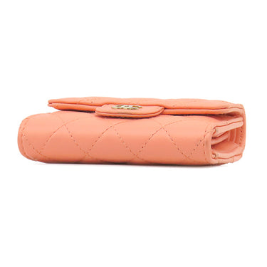 シャネル CHANEL マトラッセ スモールウォレット AP0229 ピンク レザー 三つ折り財布 ゴールド金具 ココマーク ミニ財布