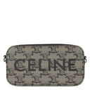 セリーヌ CELINE ホリゾンタル ポーチ 10L272GC6 ベージュ×ブラック PVC レザー ショルダーバッグ シルバー金具 黒 ロゴ トリオンフ ポシェット