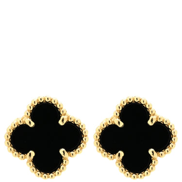 ヴァンクリーフアーペル Van Cleef & Arpels スウィート アルハンブラ VCARA44900 ブラック×イエローゴールド K18YG オニキス ピアス 黒 オニキス 750 YG 18K 両耳用