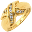 ティファニー Tiffany & Co シグネチャー ダイヤ イエローゴールド K18YG ダイヤモンド リング 指輪 T＆Co. 750 18K 18金 YG クロス 10号