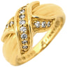 ティファニー Tiffany & Co シグネチャー ダイヤ イエローゴールド K18YG ダイヤモンド リング 指輪 T＆Co. 750 18K 18金 YG クロス 10号