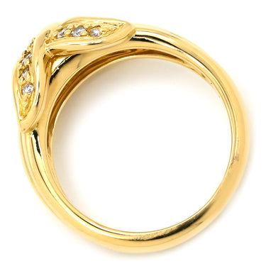 ティファニー Tiffany & Co シグネチャー ダイヤ イエローゴールド K18YG ダイヤモンド リング 指輪 T＆Co. 750 18K 18金 YG クロス 10号