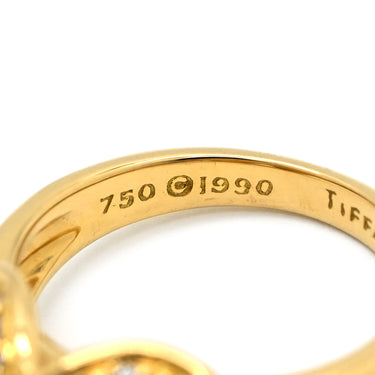 ティファニー Tiffany & Co シグネチャー ダイヤ イエローゴールド K18YG ダイヤモンド リング 指輪 T＆Co. 750 18K 18金 YG クロス 10号