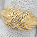 ティファニー Tiffany & Co シグネチャー ダイヤ イエローゴールド K18YG ダイヤモンド リング 指輪 T＆Co. 750 18K 18金 YG クロス 10号