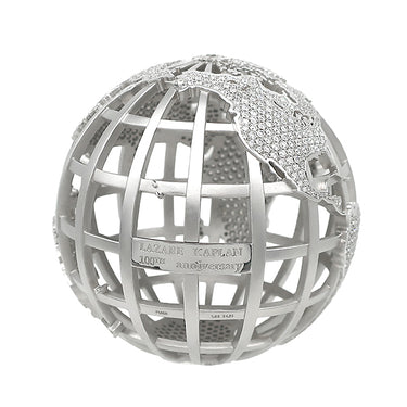 ラザール ダイヤモンド LAZARE DIAMOND ラザール キャプラン 100周年 LOVE EARTH プラチナシルバー Pt950 ダイヤモンド オブジェ 地球儀 ダイヤモンド
