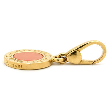 ブルガリ BVLGARI ブルガリブルガリ ピンク×イエローゴールド K18YG 珊瑚（コーラル） ペンダントトップ 18K 750 18金 コーラル