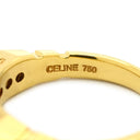 セリーヌ CELINE ダイヤ 一文字 イエローゴールド K18YG ダイヤモンド リング 指輪 Au750 K18 YG 7P 7石 12号
